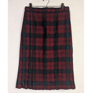 Vtg Highland Home Industries Kilt Lindsay Tartan Plaid Wool Skirt Womens Medium